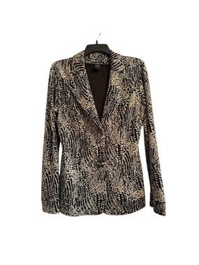 Evovorro Chic Business Blazer Jacket Womens Large Black & Gold Made in USA
